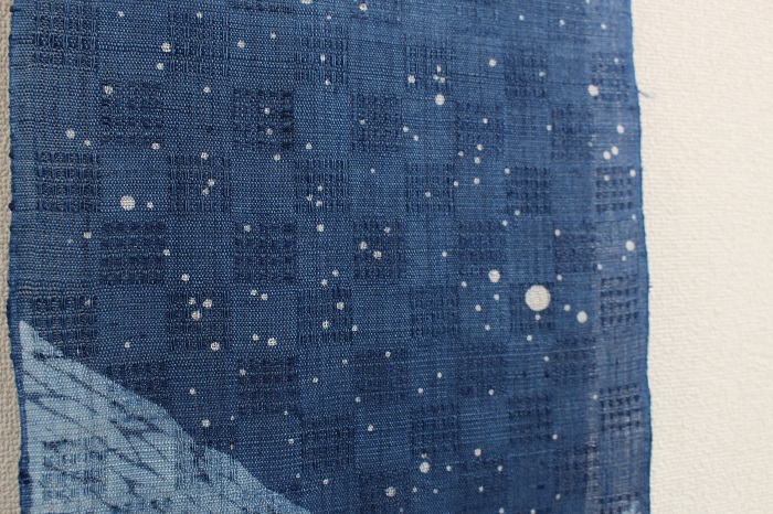 藍染ミニタペストリー「星空に波紋」