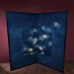 二曲屏風「晩秋」