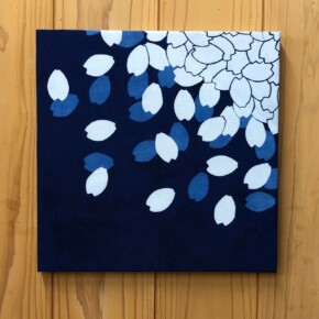 大田耕治 藍染作品「こぼれ桜」ファブリックパネル