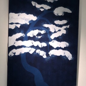 パネル作品「雪持ちの松」